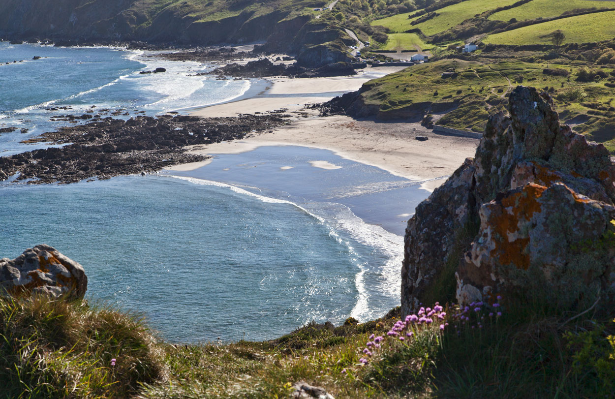 View over Kennack Sands Cornwall  Guide