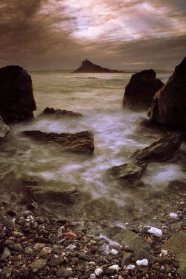 Evening seas in Mount's Bay - St Michael's Mount