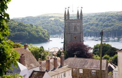 Fowey, Church and river view