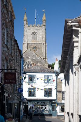 Fowey Church from Fore Street