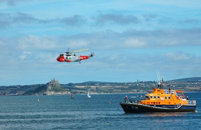 Penlee Lifeboat, Helicopter and St Michael's Mount