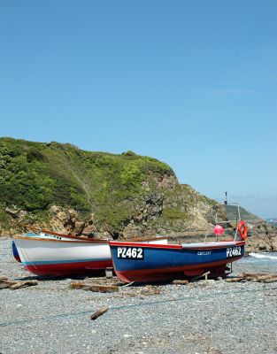 Boats on the Beach at Porthallow