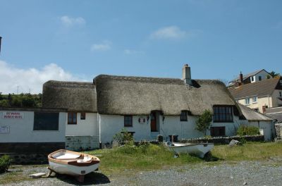 Boats and Cottage at Porthallow