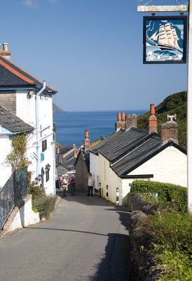 Portloe - View down the hill