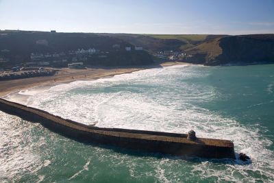 Portreath Harbour Wall and Beach