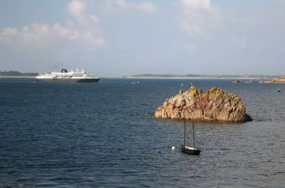 Cruise ship off Scilly