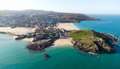 St Ives beaches from above