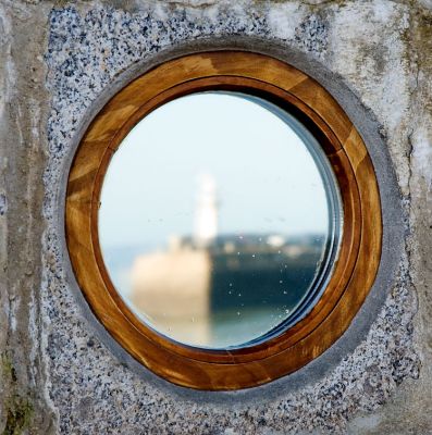 St Ives porthole reflection