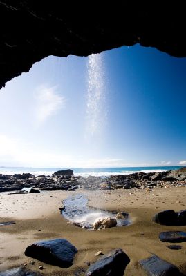 View from the cave - Tregardock Beach